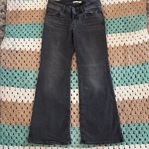 Levi's Faded Black Super Low Flare Jeans Pants Womans sz 29